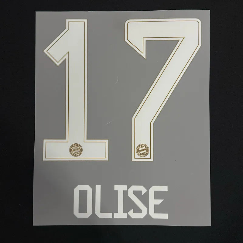 Bayern Munich 2026/27 Home OLISE #17 Youth  Official Name Set