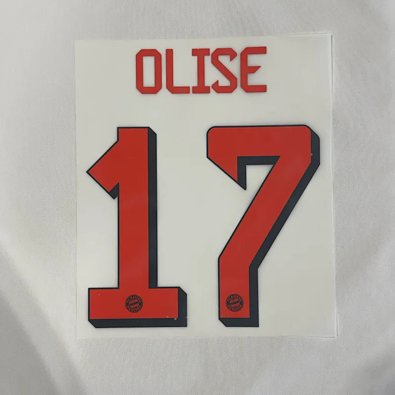 Bayern Munich 2026/27 Third OLISE #17 Youth Official Name Set (CL Version)