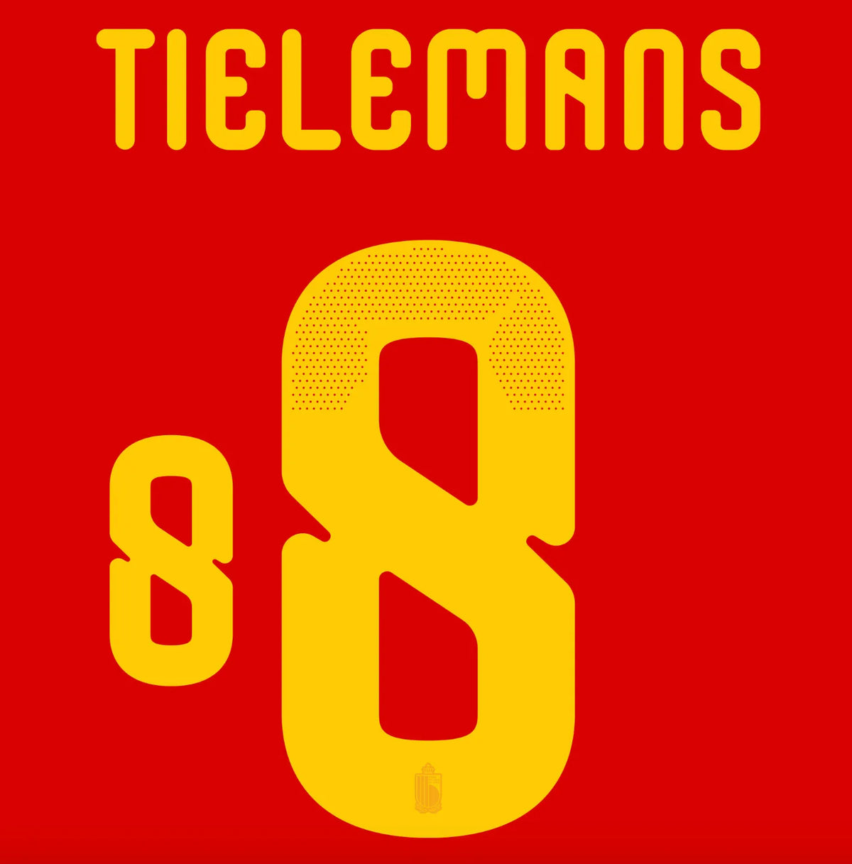Belgium 2026 Home TIELEMANS #8 Jersey Name Set