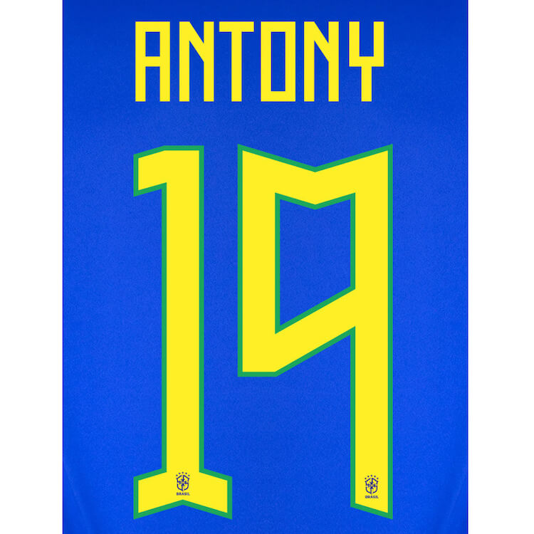 Brazil 2022-23 Away Antony #9 Jersey Name Set (Back)