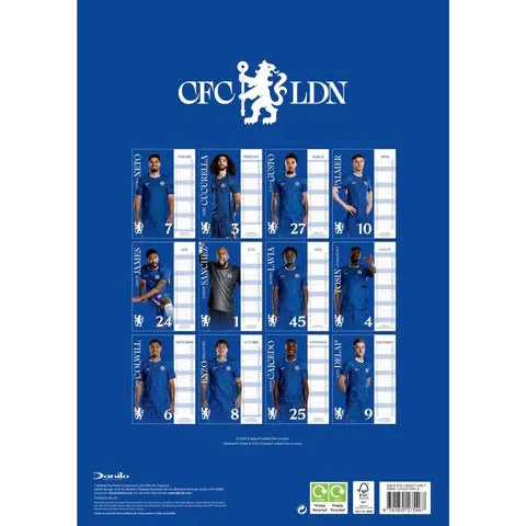 Chelsea 2026 Official Calendar (Back)