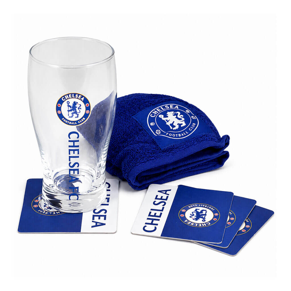 Chelsea Mini Bar Set (Pint Glass, Bar Towel, 4 Coasters) (Front)