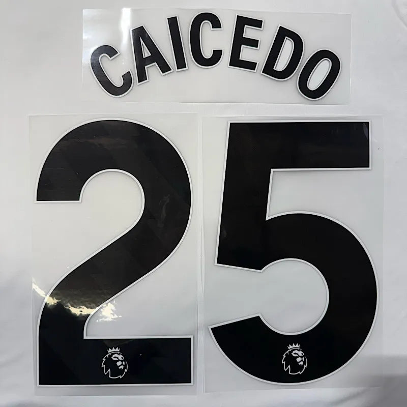 Chelsea 2025-Away CAICEDO #25 Official Name Set-Black
