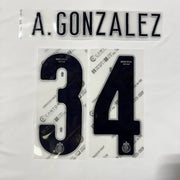 Chivas 2025/26 Home A. GONZALEZ #34 Official Name Set