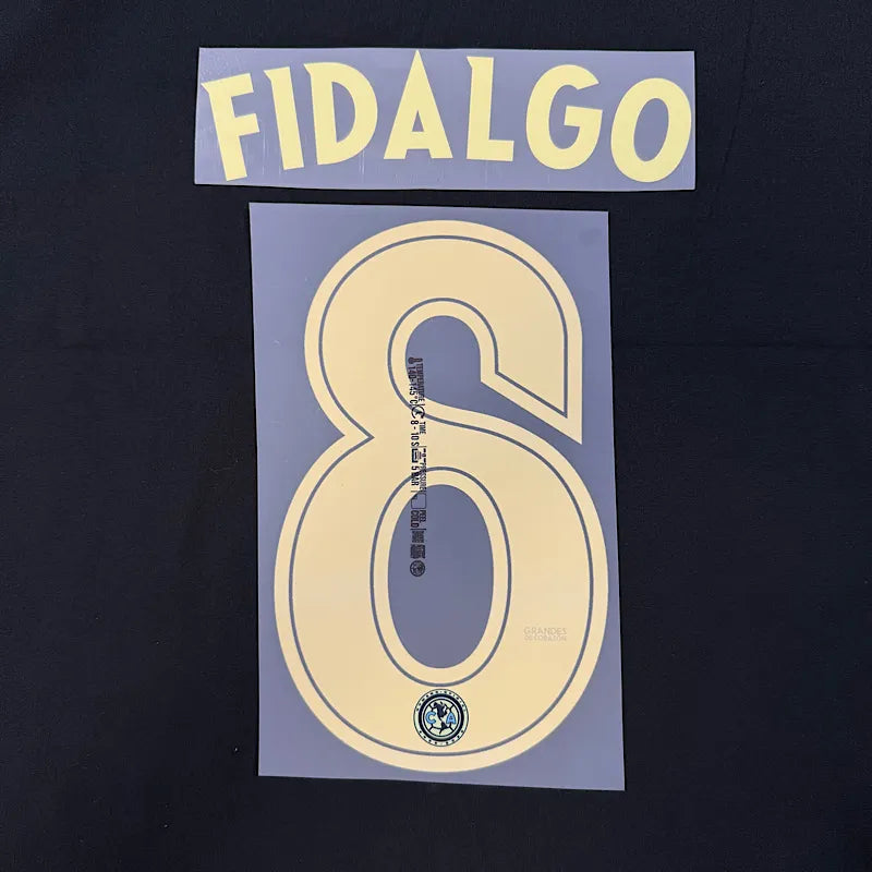 Club America 2025-26 Away FIDALGO #8 Official Name Set