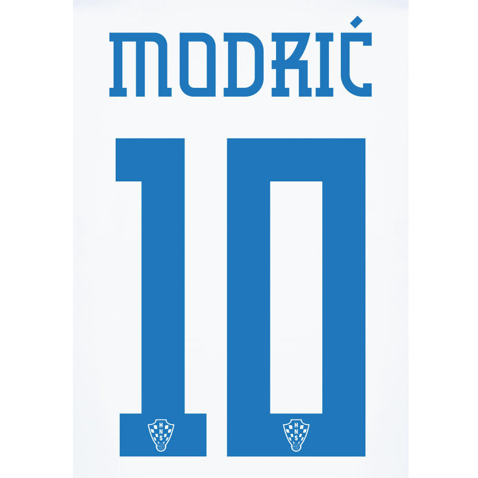 Croatia 2022-23 Home Modric #10 Jersey Name Set (Back)