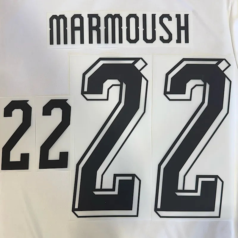 Egypt 2026- Away MARMOUSH #22 Official Name Set