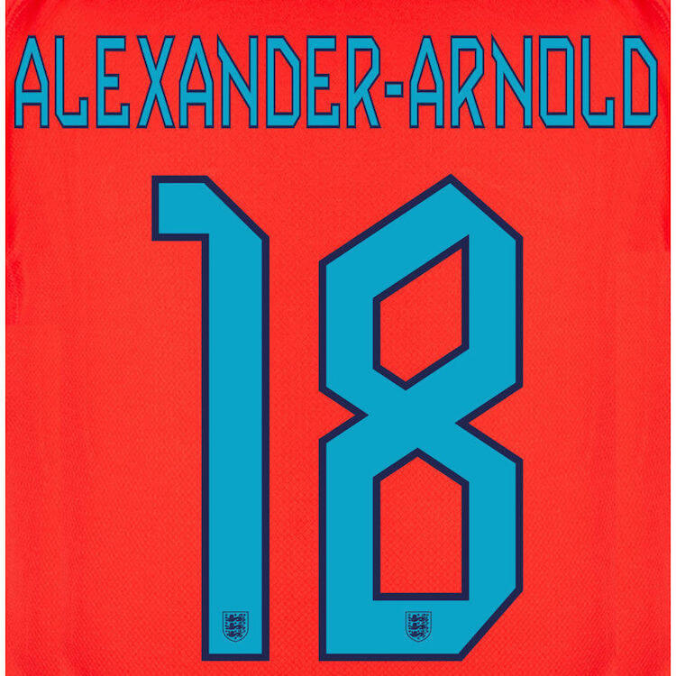 England 2022-23 Away Alexander-Arnold #18 Jersey Name Set (Back)