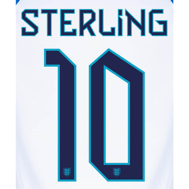 England 2022-23 Home Sterling #10 Jersey Name Set (Back)
