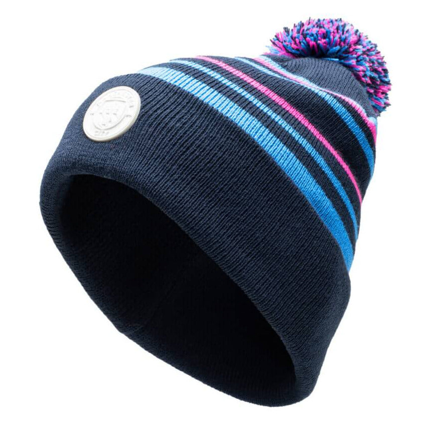 FI Collection Club Manchester City Casual Pom Beanie (Lateral - Front)
