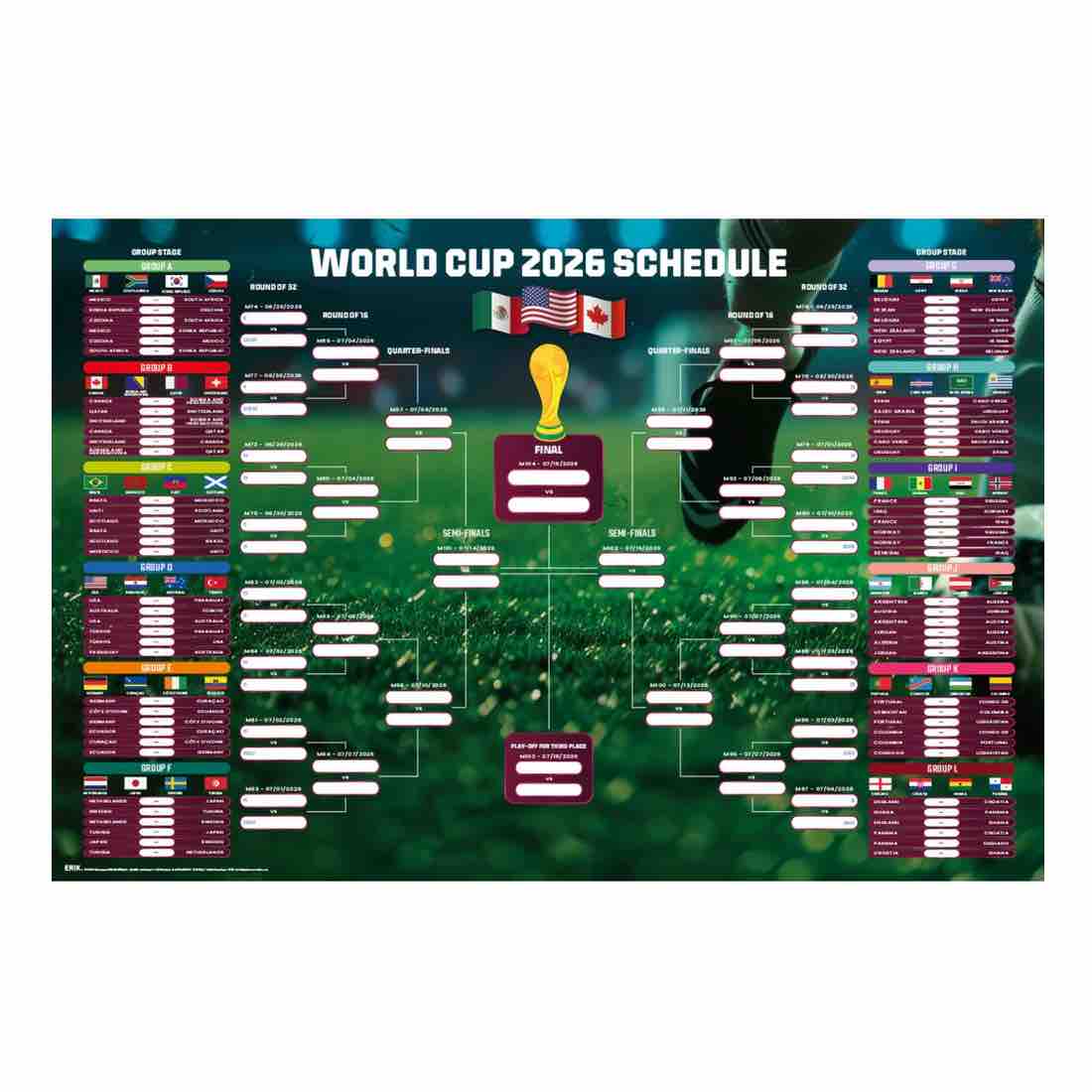 FIFA 2026 World Cup Match Bracket Poster (Front)