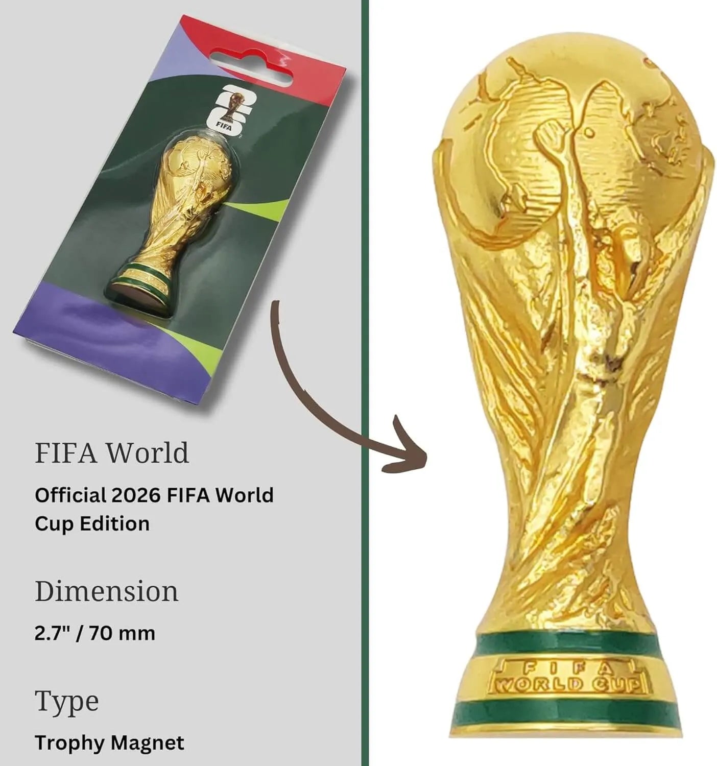 FIFA World Cup 3-Inch Trophy Magnet (Size)
