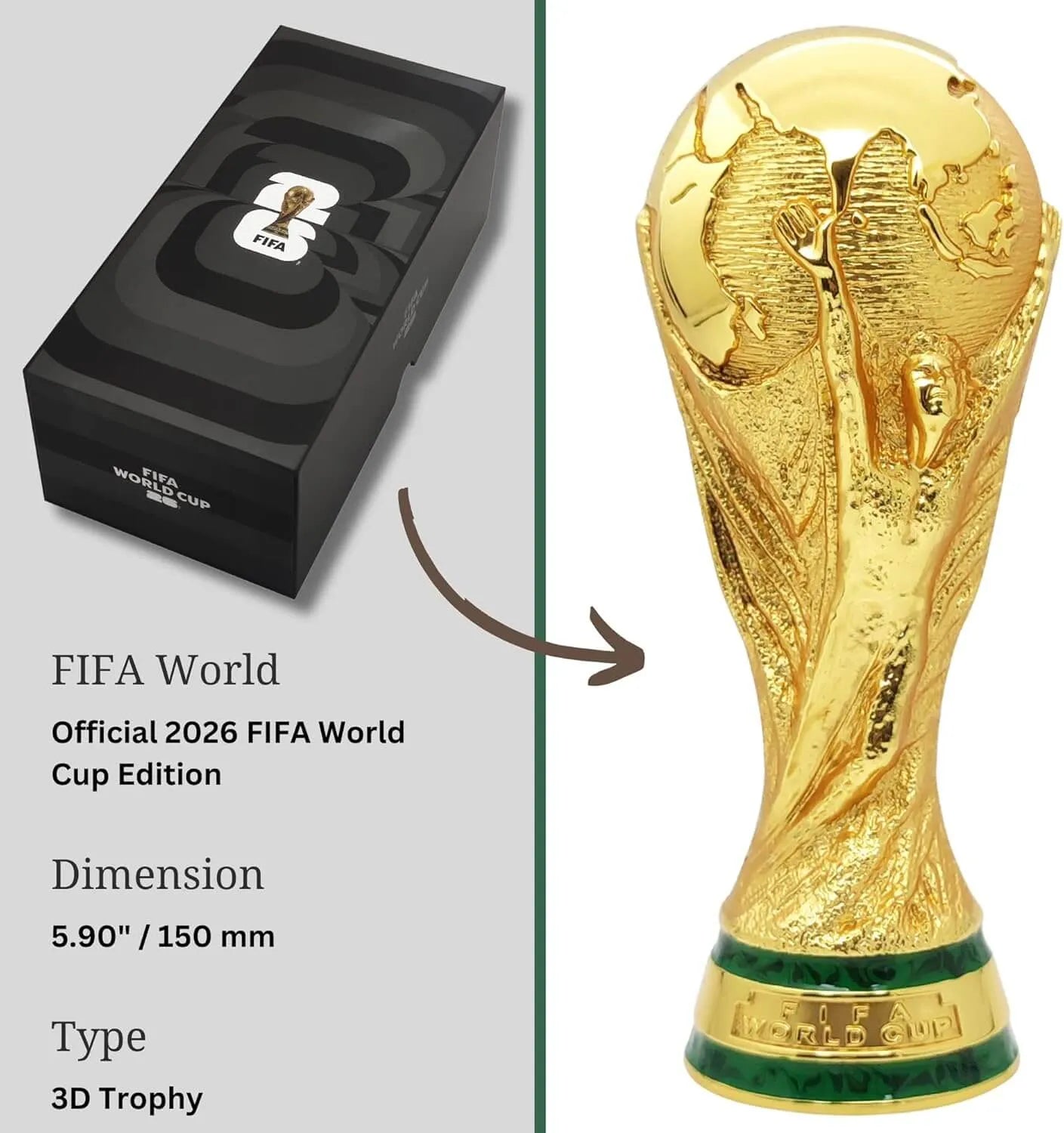 FIFA World Cup 3D 6-Inch Trophy Replica (Size)