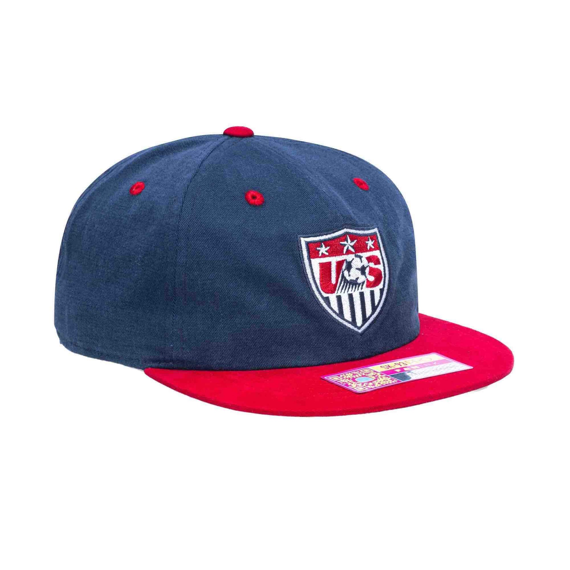 Fan Ink Collection USA Swingman Snapback Hat Navy-Burgundy (Lateral - Front 2)