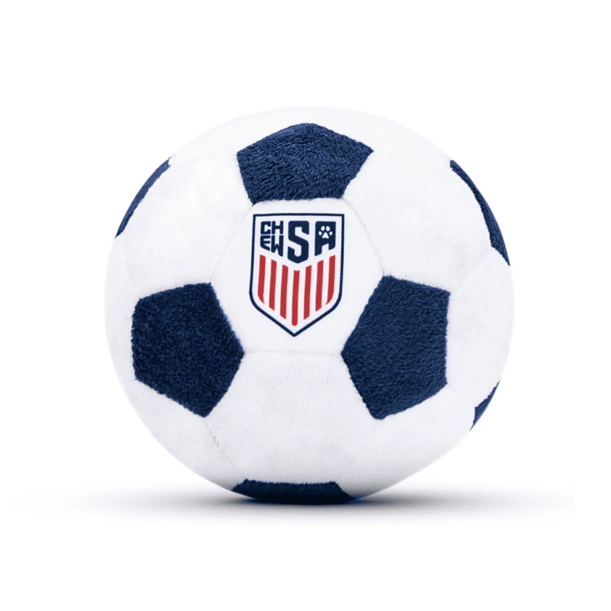 Floofball ChewSA Plush Soccer Ball  Dog Toy (Front)