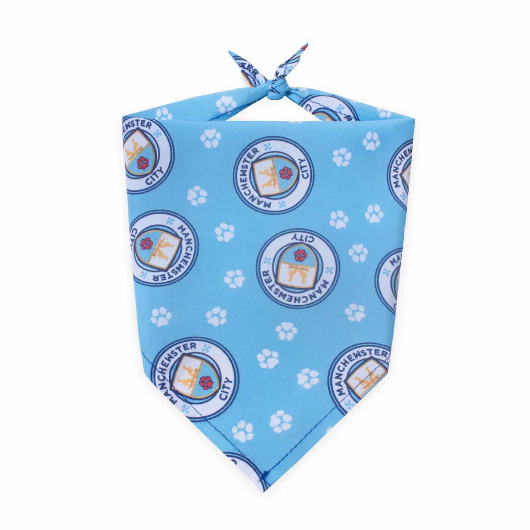 Floofball Manchewster City Dog Bandana (Tied)