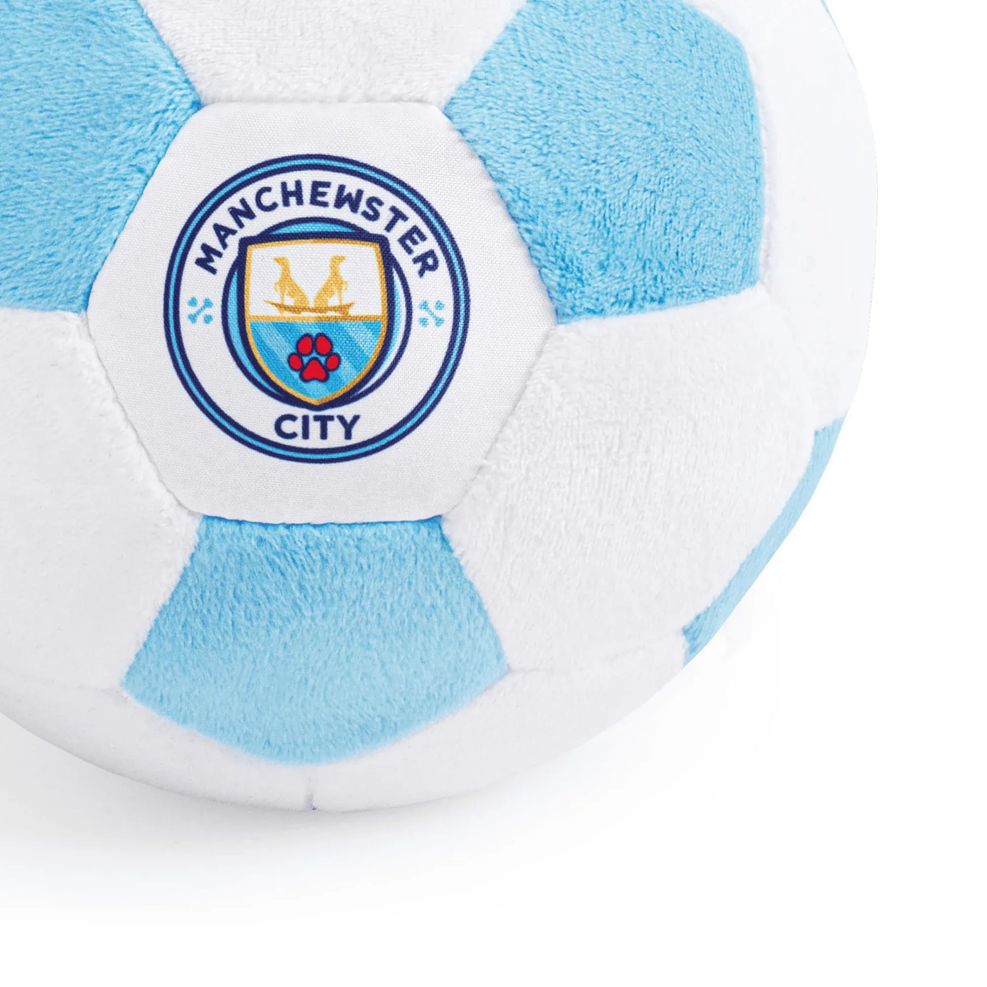 Floofball Manchewster City Plush Soccer Ball - Dog Toy (Detail 1)