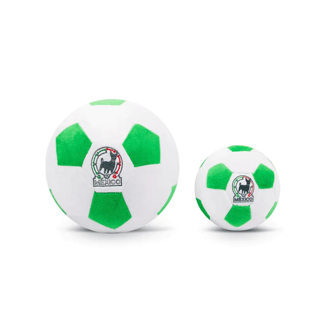 Floofball Mexico Plush Soccer Ball - Dog Toy (Large and Small)