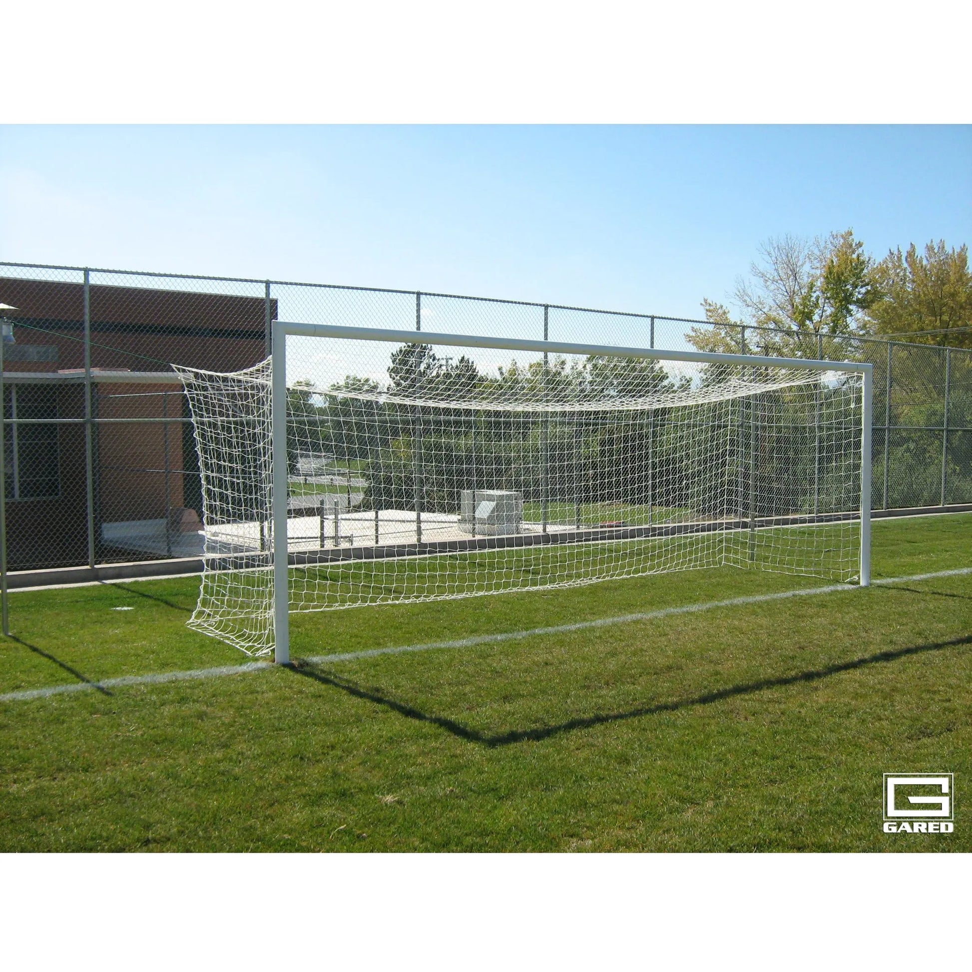 Gared All Star II FIFA Inground Soccer Goal, 8' x 24' (Lateral - Front)