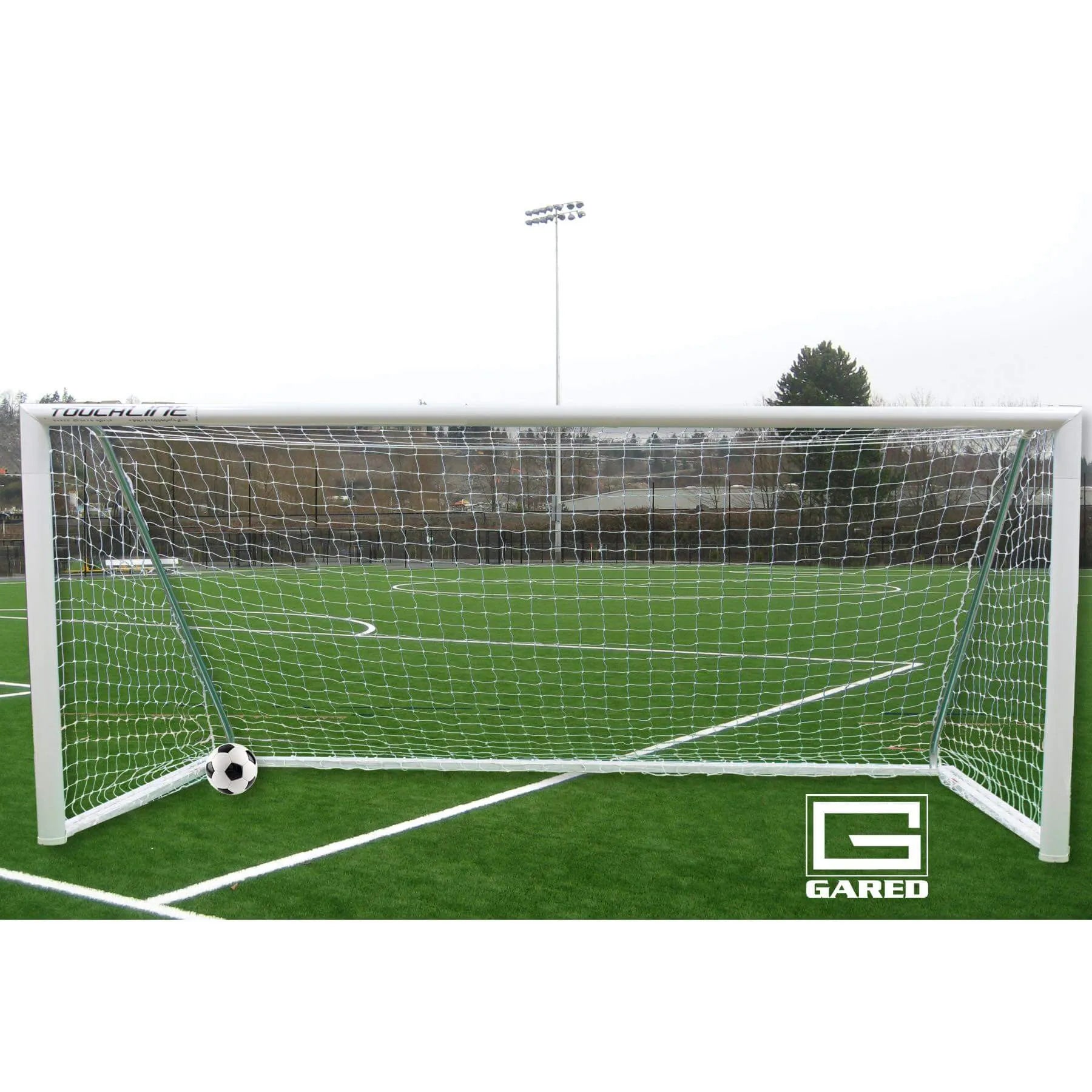 Gared Touchline® Striker Round-Frame Aluminum Soccer Goal, 8' x 24' (Front 2)