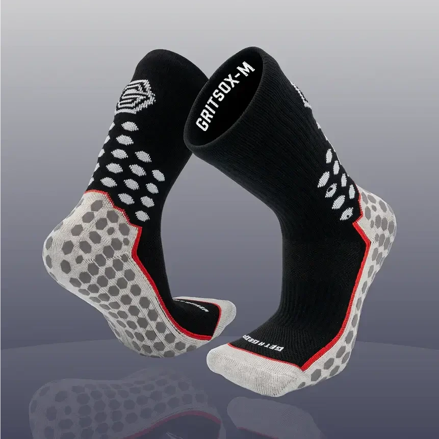 Gritsox Pro 3.0 Grip Socks Black (Pair - Lateral)