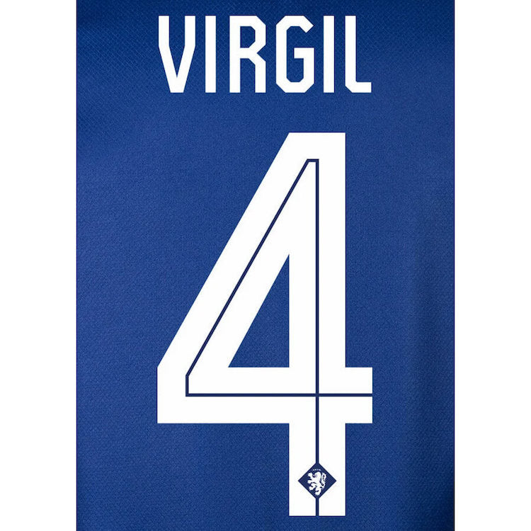 Holland 2024 25 Away Virgil #4 Jersey Name Set (Back)