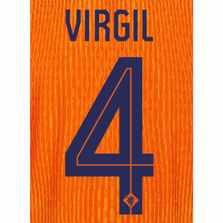 Holland 2024 25 Home Virgil #4 Jersey Name Set (Back)