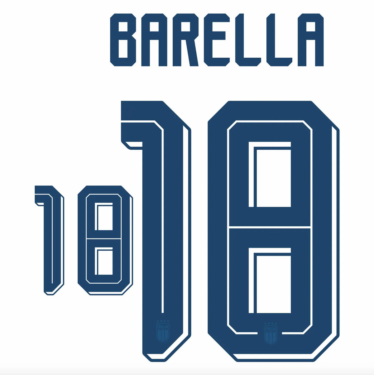 Italy 2026 Away BARELLA #18 Official Name Set