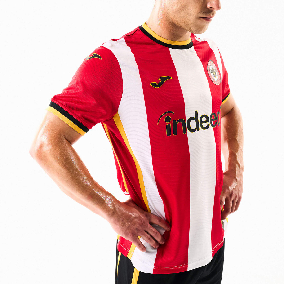Joma 2026-27 Brentford Men's Authentic Home Soccer Jersey (Model - Lateral Front)