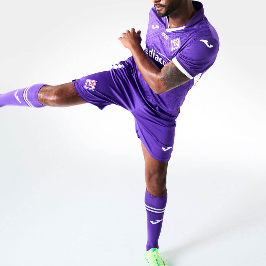 Joma 2026-27 Fiorentina Men's Authentic Home Soccer Jersey (Model - Side 2)