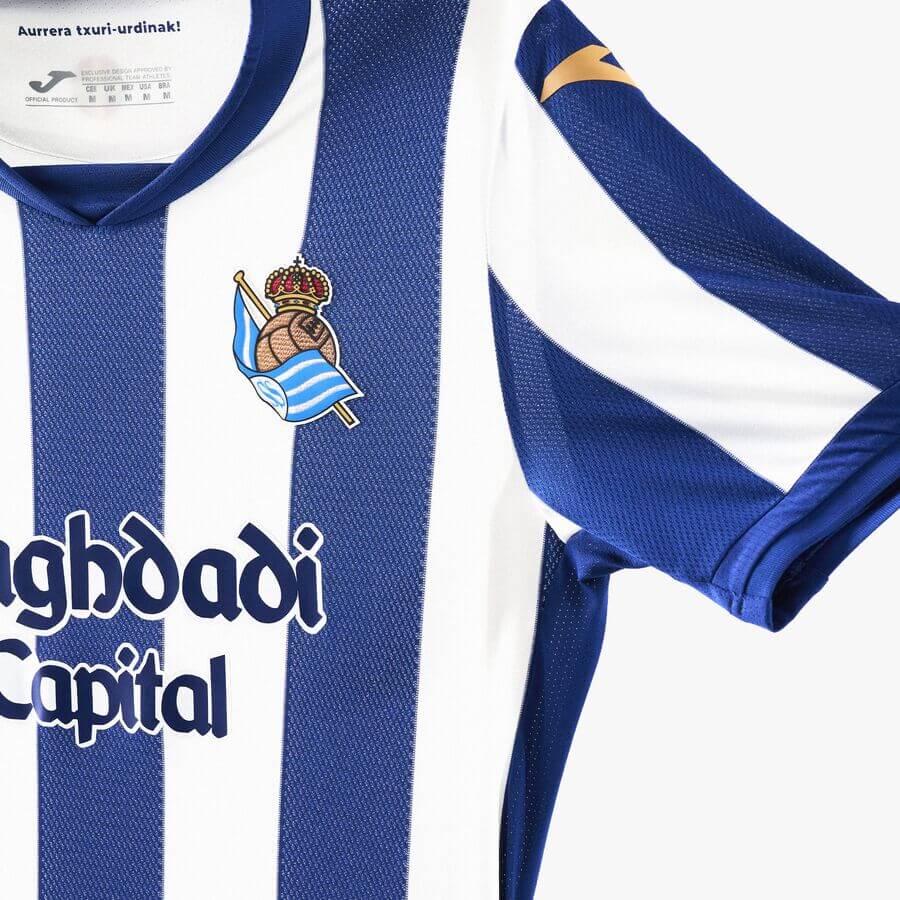 Joma 2026-27 Real Sociedad Men's Authentic Home Soccer Jersey (Detail 1)