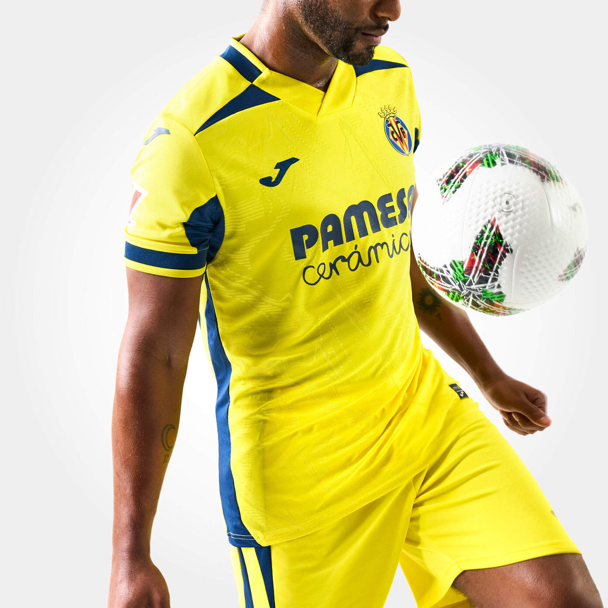Joma 2026-27 Villareal Men's Authentic Home Soccer Jersey (Model - Side 2)