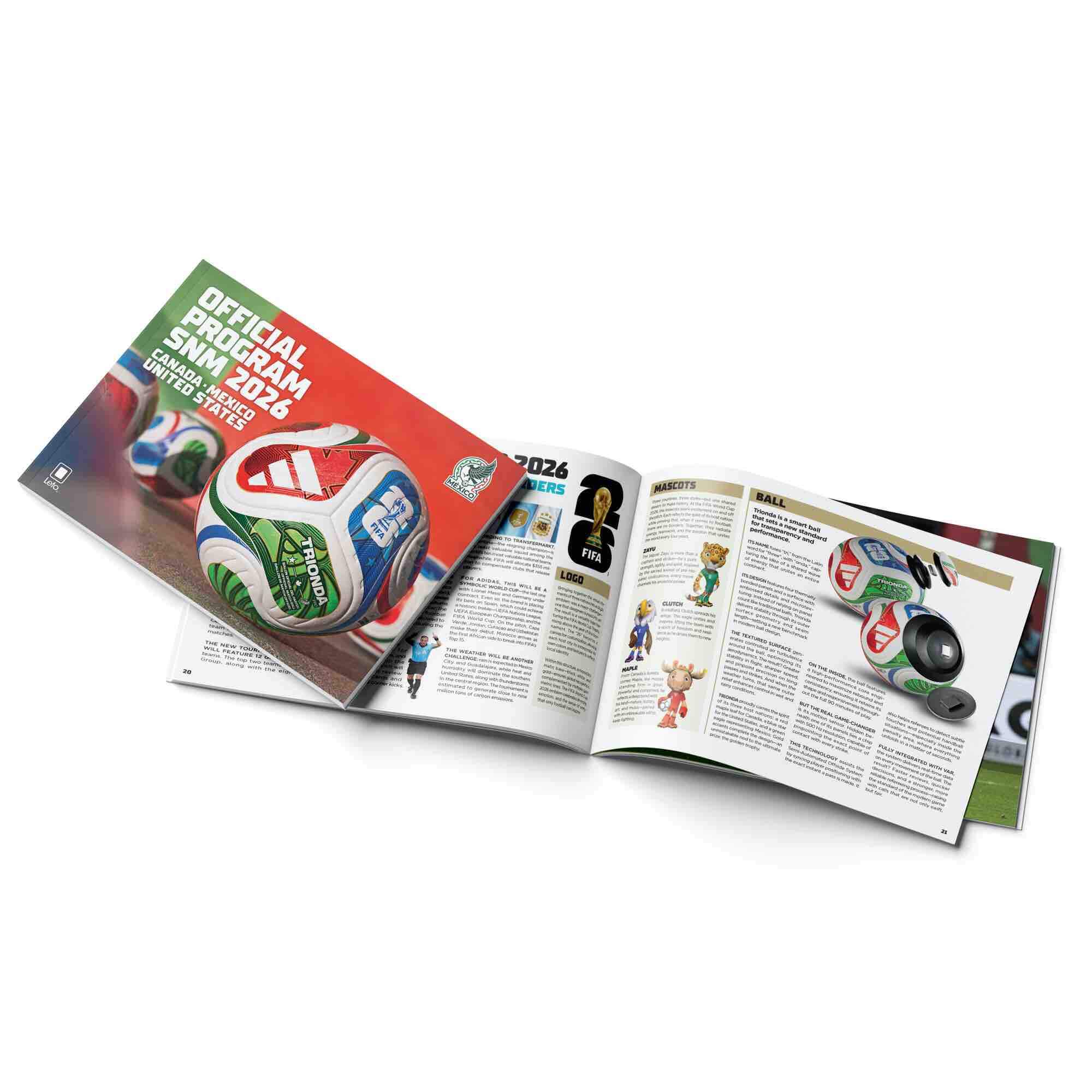 Leto 2026 FIFA World Cup Official Program (Front and Open)