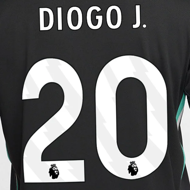 Liverpool 2023-Away Diogo J. #20 Jersey Name Set-Black