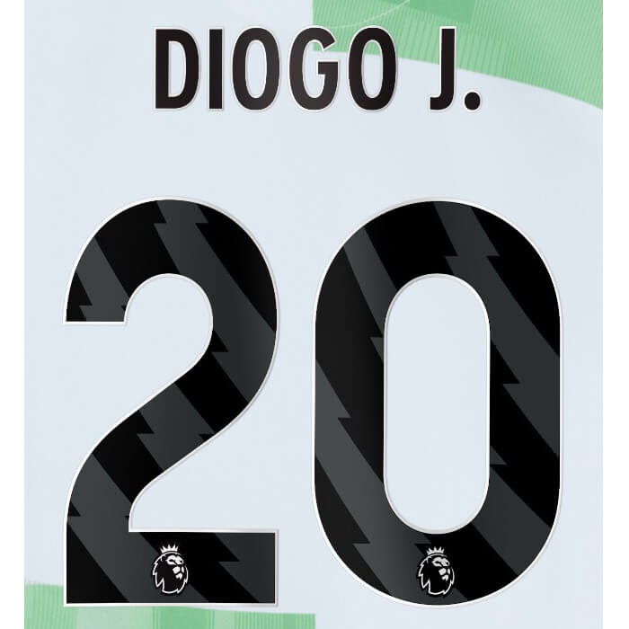 Liverpool 2023-Away Diogo J. #20 Jersey Name Set-Black (Back)