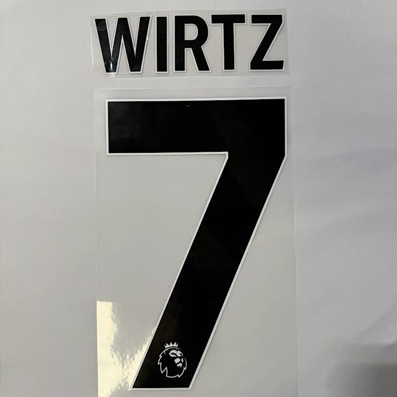 Liverpool 2025-Away WIRTZ #7 Jersey Name Set-Black