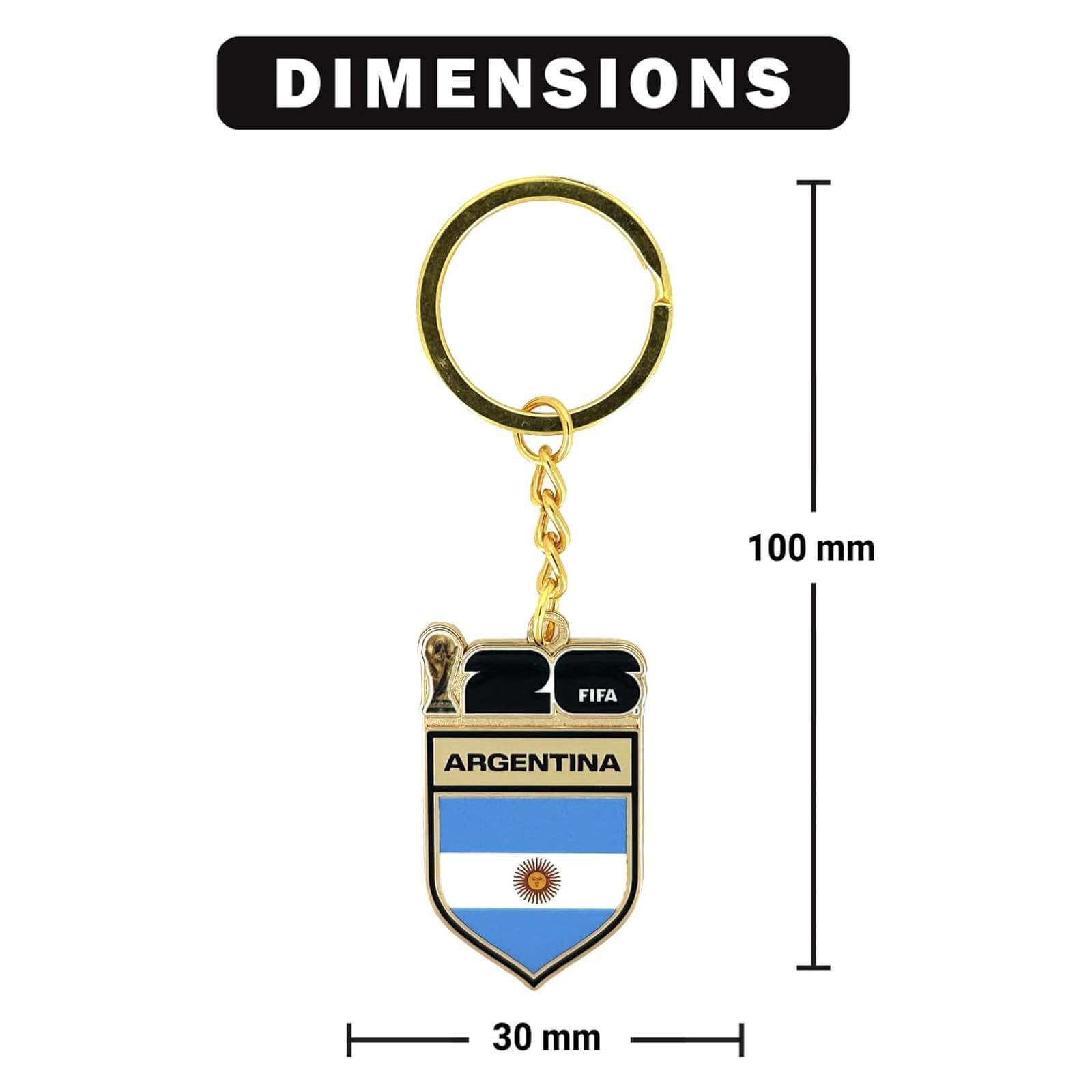 Logo Brands 2026 FIFA World Cup Argentina Flag Keychain (Dimensions)