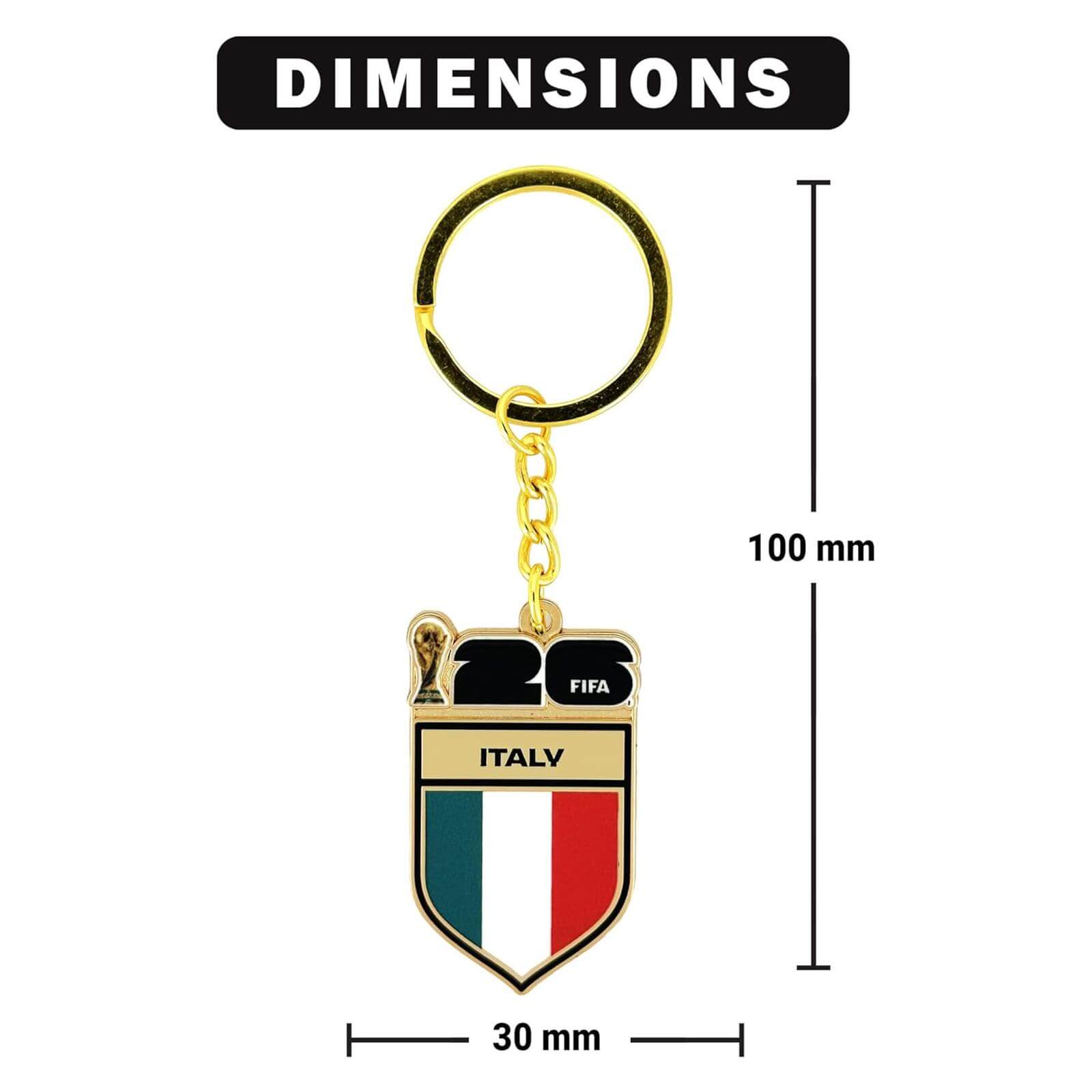 Logo Brands 2026 FIFA World Cup Italy Flag Keychain (Dimensions)