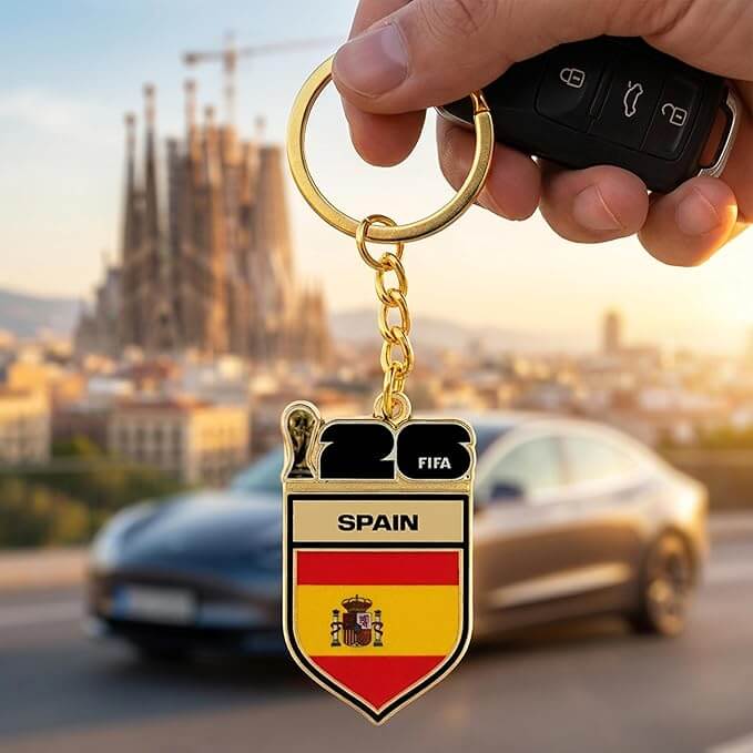 Logo Brands 2026 FIFA World Cup Spain Flag Keychain (Model)