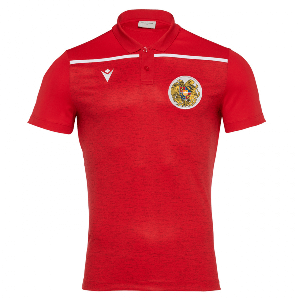 Macron 2022 Armenia Jumeirah Polo with Crest - Red (Front)