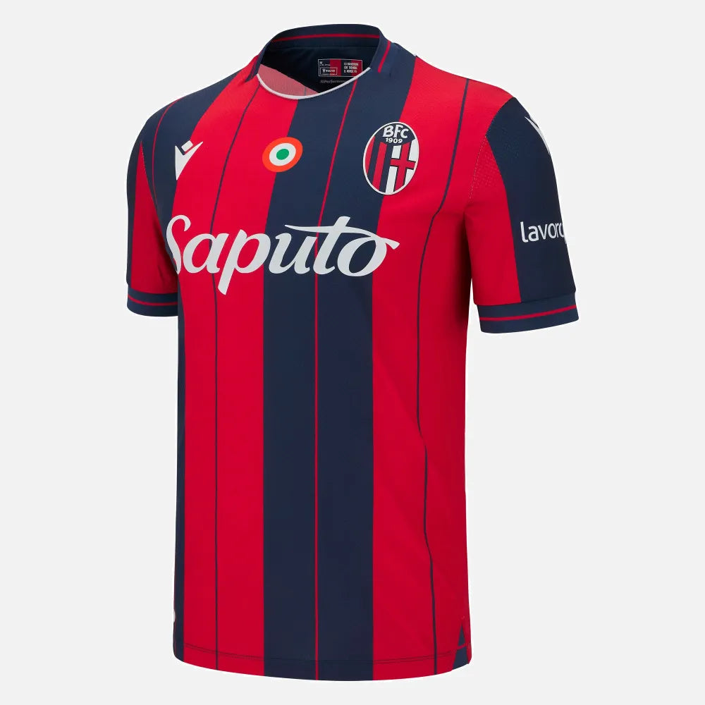 Macron 2025-26 Bologna Men's Authentic Home Soccer Jersey (Front)