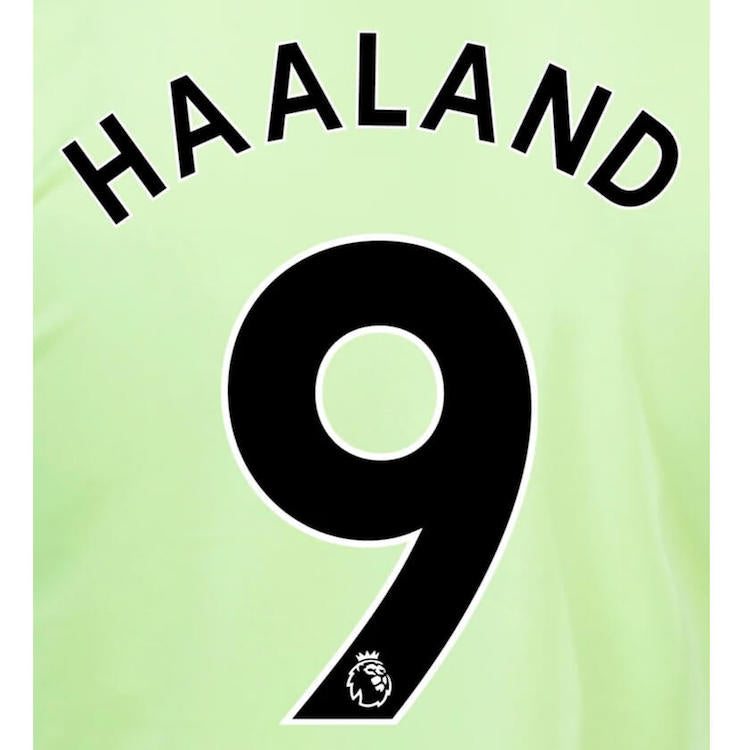 Manchester City 2022-23 Third Haaland #9 Jersey Name Set Black (Back)