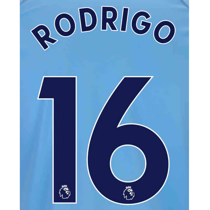 Manchester City 2022 23 Home Rodrigo #16 Jersey Name Set Navy (Back)