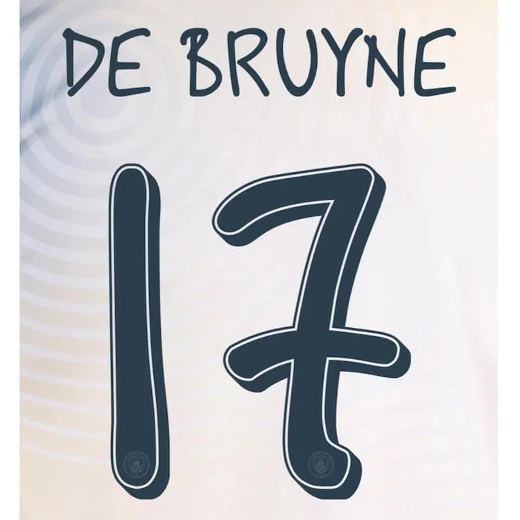 Manchester City 2024-25 Fourth De Bruyne #17 Official Name Set (CL Version) (Back)