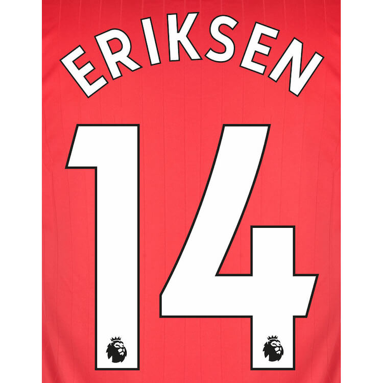Manchester United 2022 23 Home Eriksen #14 Jersey Name Set White (Back)