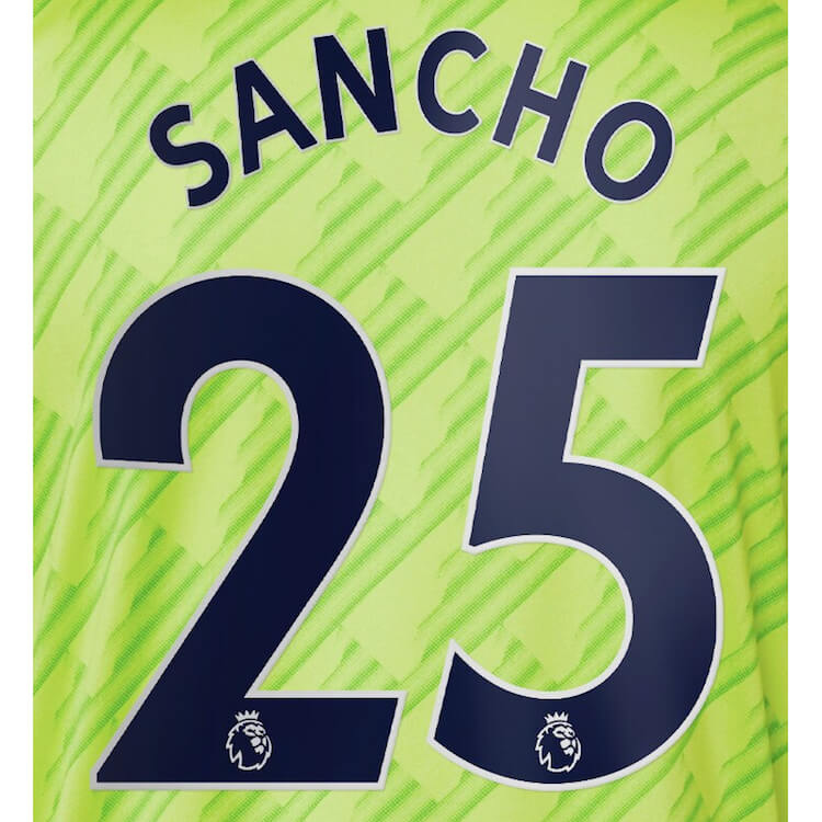 Manchester United 2022/23 Third Sancho #25 Jersey Name Set Navy