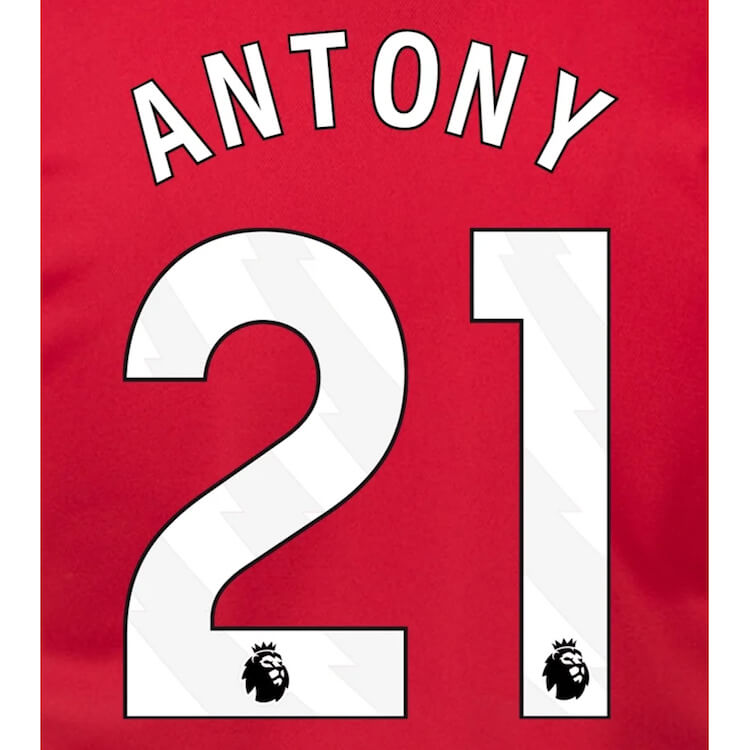 Manchester United 2023-Home Antony #21 Jersey Name Set-White (Back)