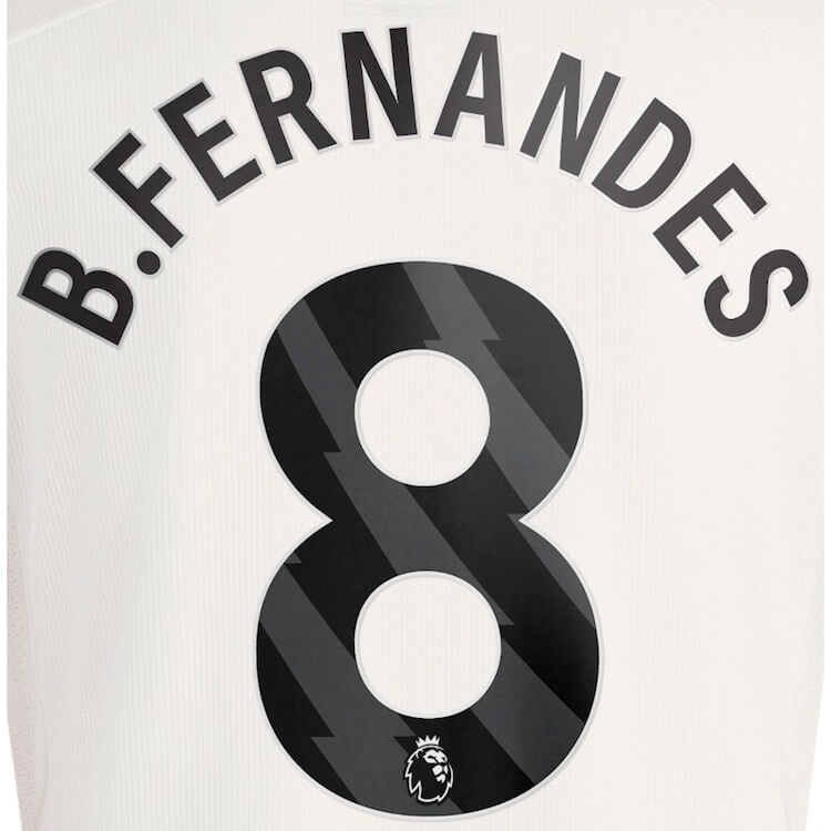 Manchester United 2023-Third B. Fernandes #8 Jersey Name Set-Black (Back)