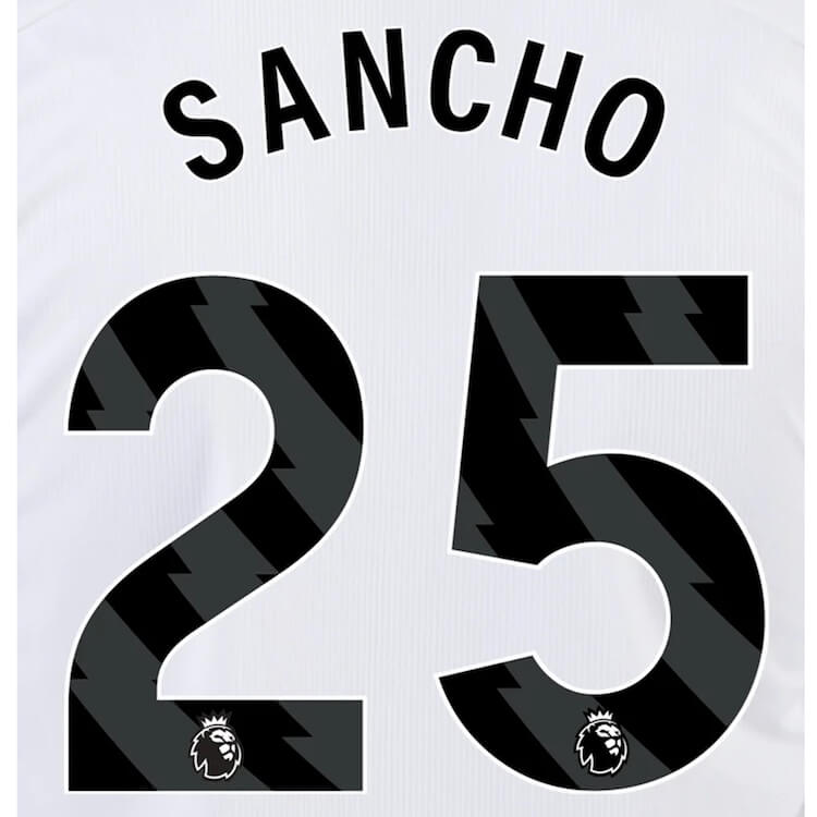 Manchester United 2023-Third Sancho #25 Jersey Name Set-Black (Back)