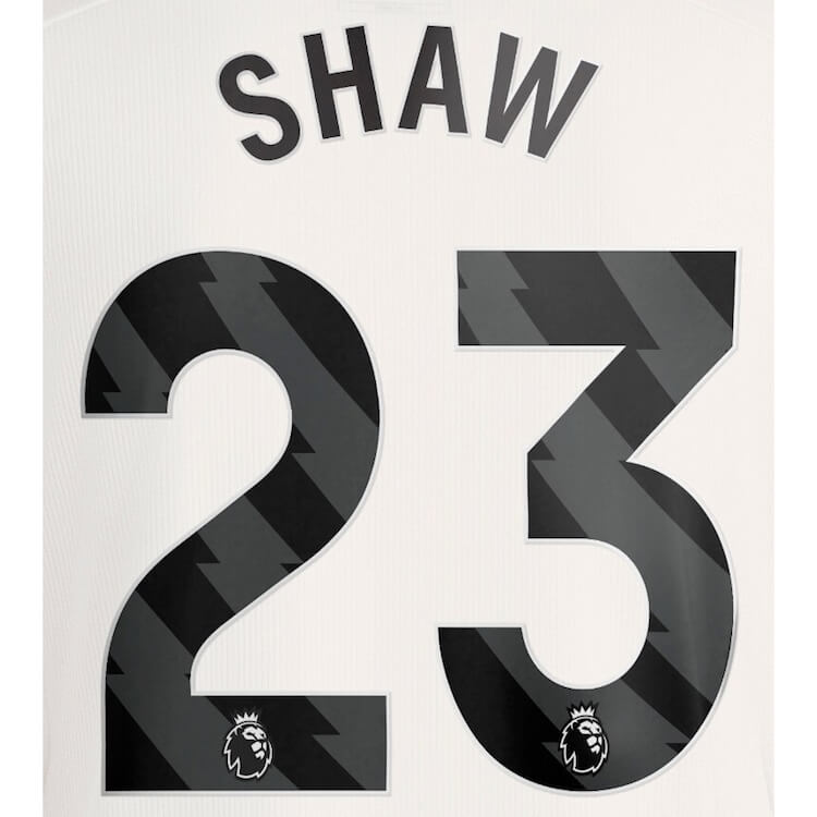 Manchester United 2023- Third Shaw #23 Jersey Name Set-Black (Back)